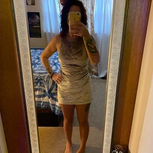 Gold velvet mini dress. Size small 😍